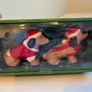 Christmas Dachshund Salt and Pepper Shakers